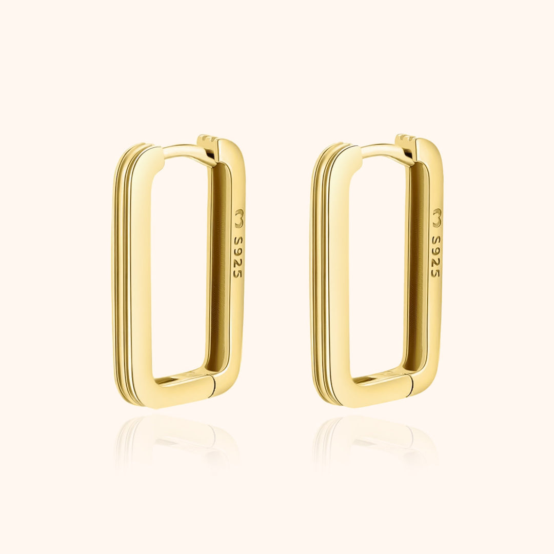 Rectangular Clip-On Earrings - Isabelle-Gold-Nora Luxe