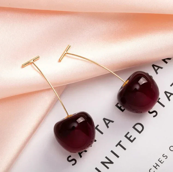 Red Cherry Earrings - Fleur-Nora Luxe