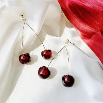 Red Cherry Earrings - Fleur-Nora Luxe