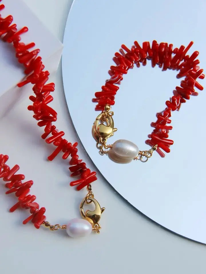 Red Coral Bracelet | Elegant and Timeless Design-Nora Luxe