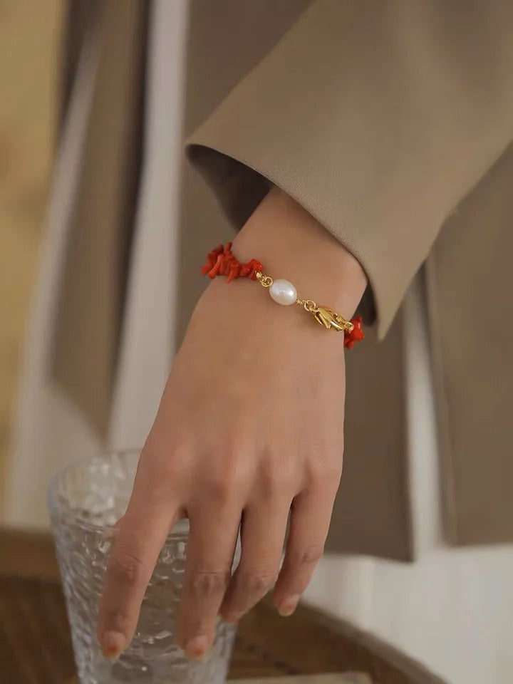 Red Coral Bracelet | Elegant and Timeless Design-Nora Luxe