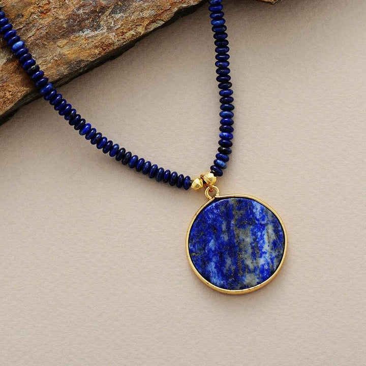 Round Lapis Necklace - Astrid-Nora Luxe