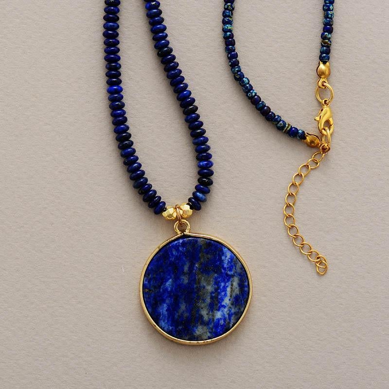 Round Lapis Necklace - Astrid-Nora Luxe