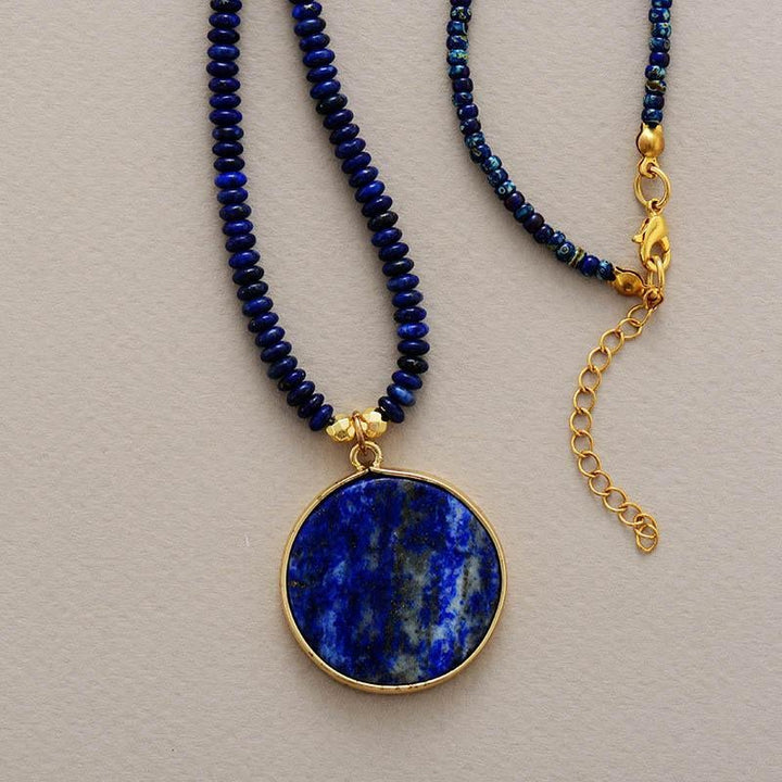 Round Lapis Necklace - Astrid-Nora Luxe