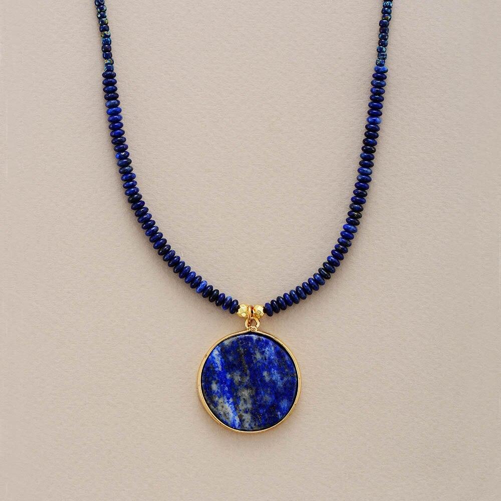 Round Lapis Necklace - Astrid-Nora Luxe