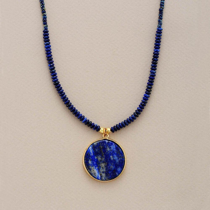 Round Lapis Necklace - Astrid-Nora Luxe