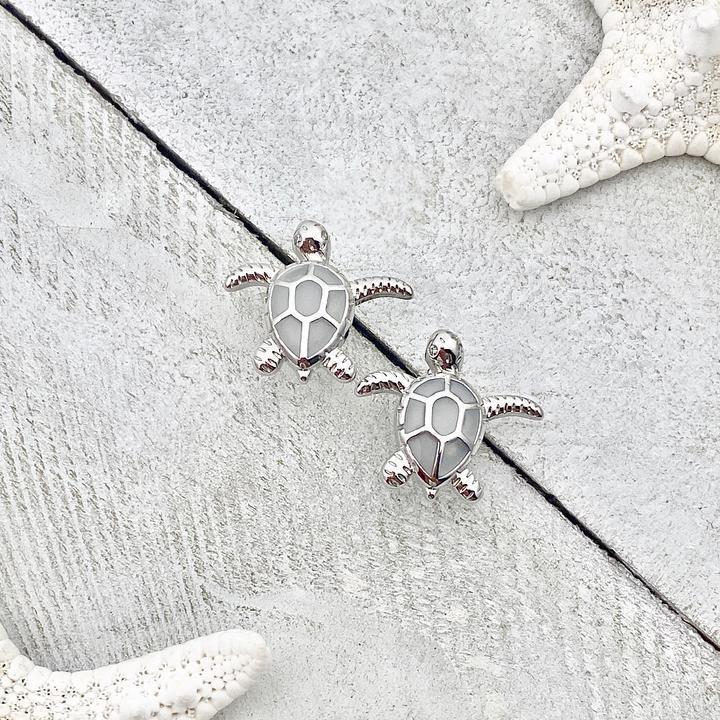 Sea Turtle Earrings made of Opal and Silver - Elena-White-Nora Luxe
