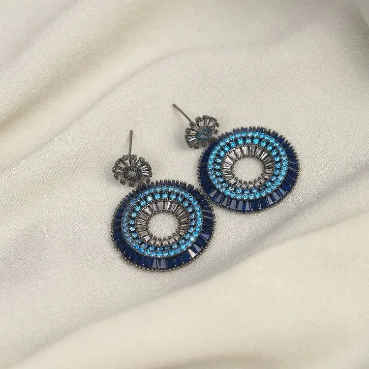 Silver Evil Eye Earrings - Layla-Nora Luxe