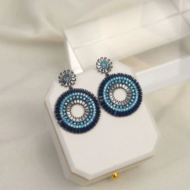 Silver Evil Eye Earrings - Layla-Nora Luxe