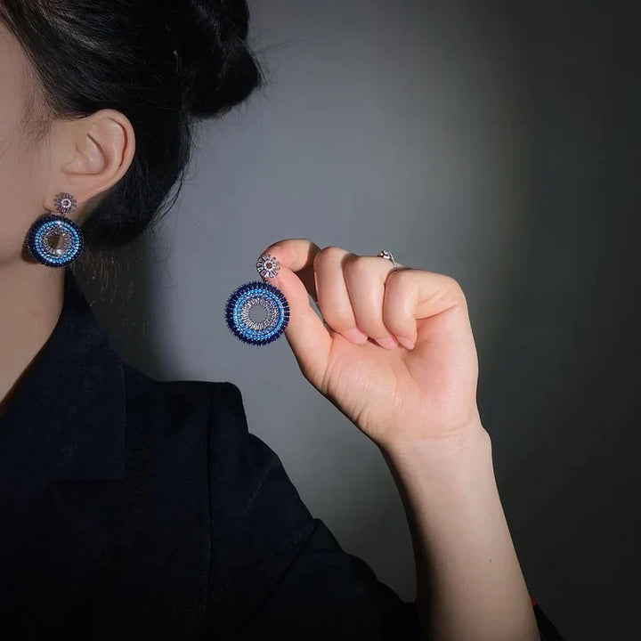 Silver Evil Eye Earrings - Layla-Nora Luxe