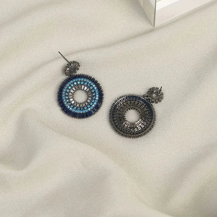 Silver Evil Eye Earrings - Layla-Nora Luxe