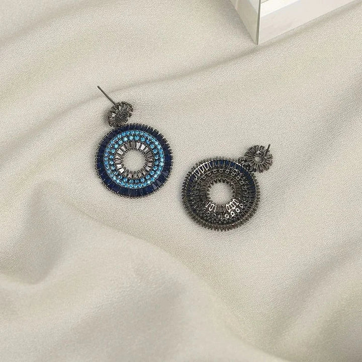 Silver Evil Eye Earrings - Layla-Nora Luxe