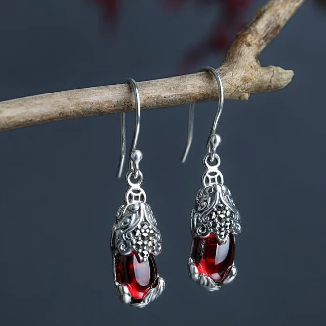 Silver Mythical Creature Earrings - Aelora-Red-Nora Luxe