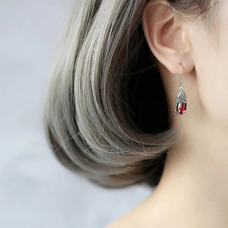 Silver Mythical Creature Earrings - Aelora-White-Nora Luxe