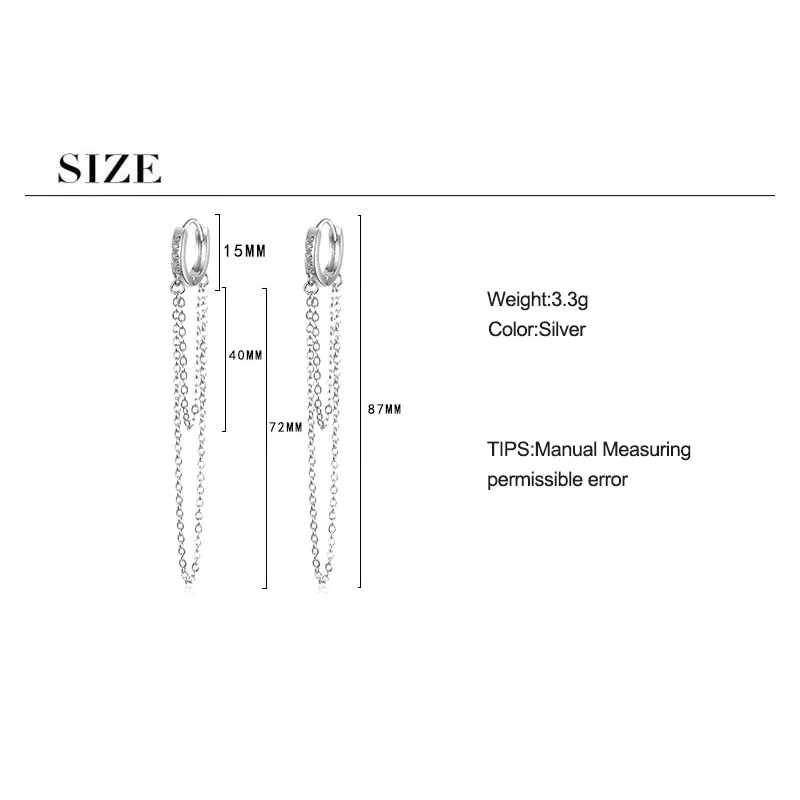 Sparkling Chain Earrings | Elegant Dangle Earrings for Women-Nora Luxe