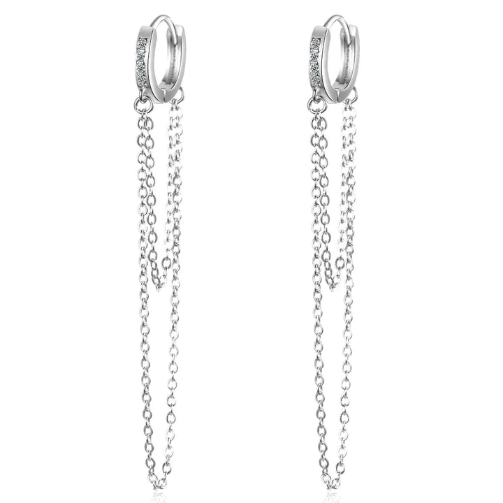 Sparkling Chain Earrings | Elegant Dangle Earrings for Women-Nora Luxe