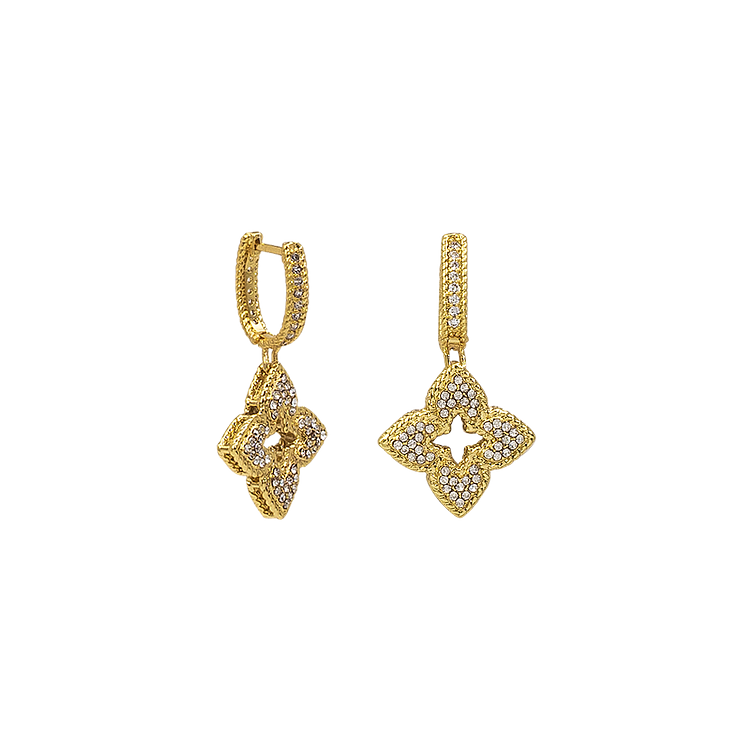 Sparkling Flower Earrings - Florabelle-Gold-Nora Luxe