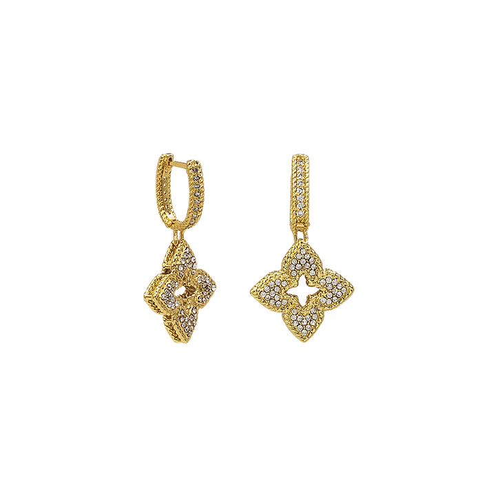 Sparkling Flower Earrings - Florabelle-Gold-Nora Luxe