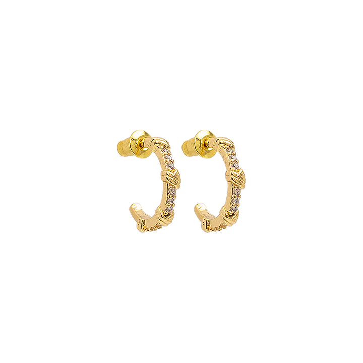 Sparkling Open Hoops - Elara-Gold-Nora Luxe