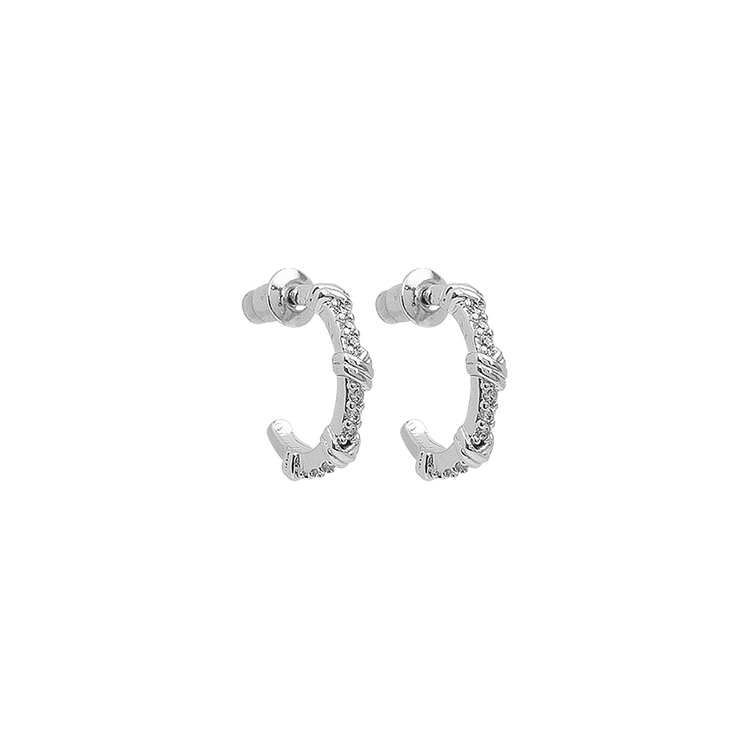 Sparkling Open Hoops - Elara-Silver-Nora Luxe