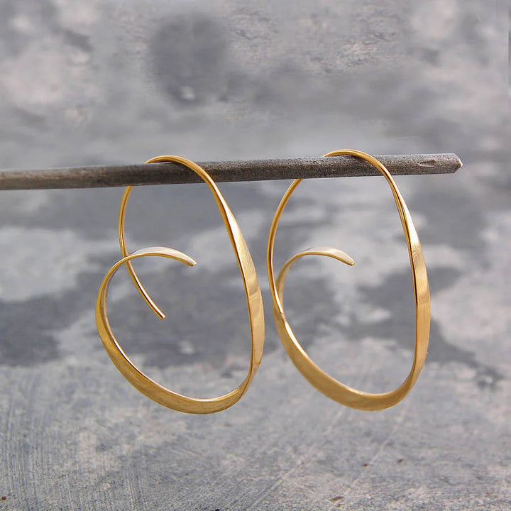 Spiral Shaped Earrings - Serina-Gold-Nora Luxe