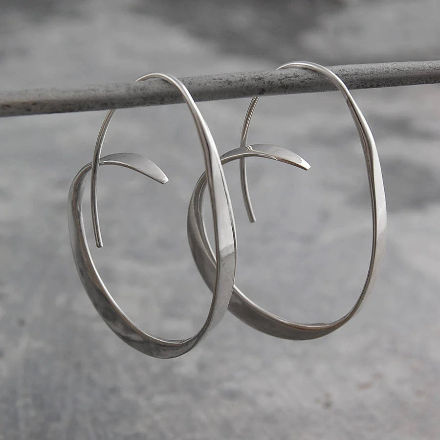 Spiral Shaped Earrings - Serina-Silver-Nora Luxe