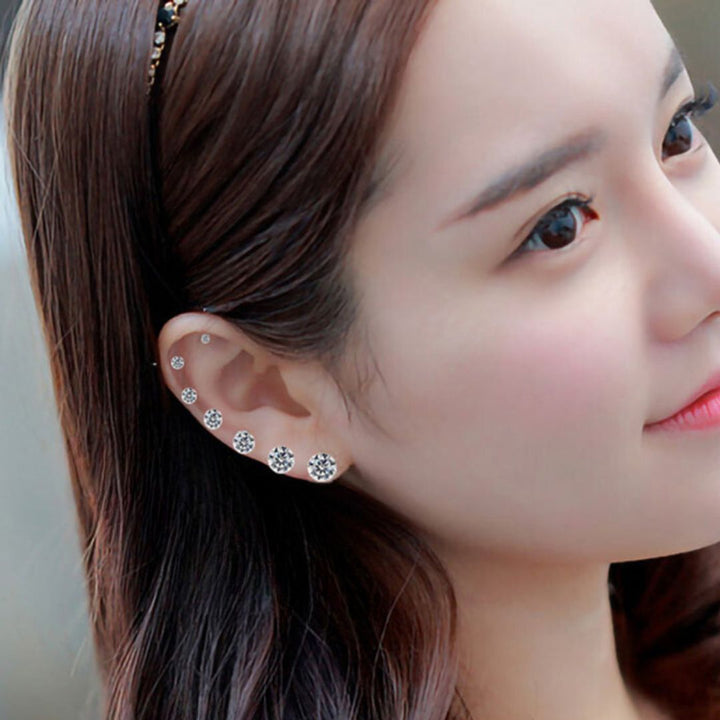 Stainless Steel Stud Earrings | Hypoallergenic-White - 1 pair-.2cm-Nora Luxe