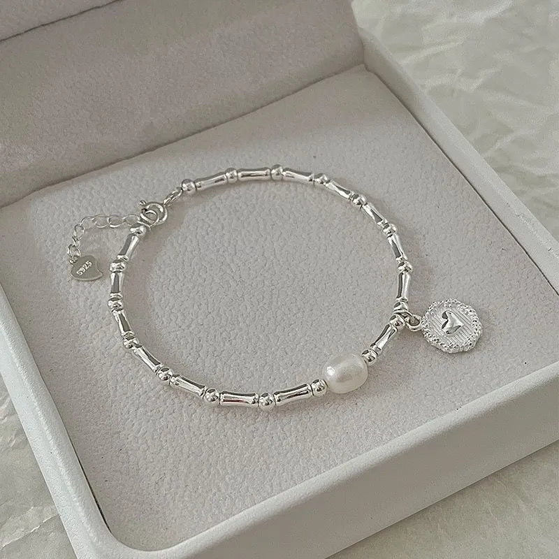 Sterling Silver Bamboo Bead Knot Bracelet | Elegant & Durable Jewellery-Nora Luxe