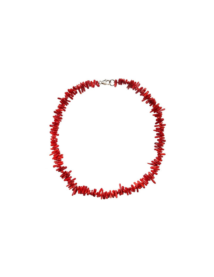 Stunning Red Coral Bead Necklace-Nora Luxe