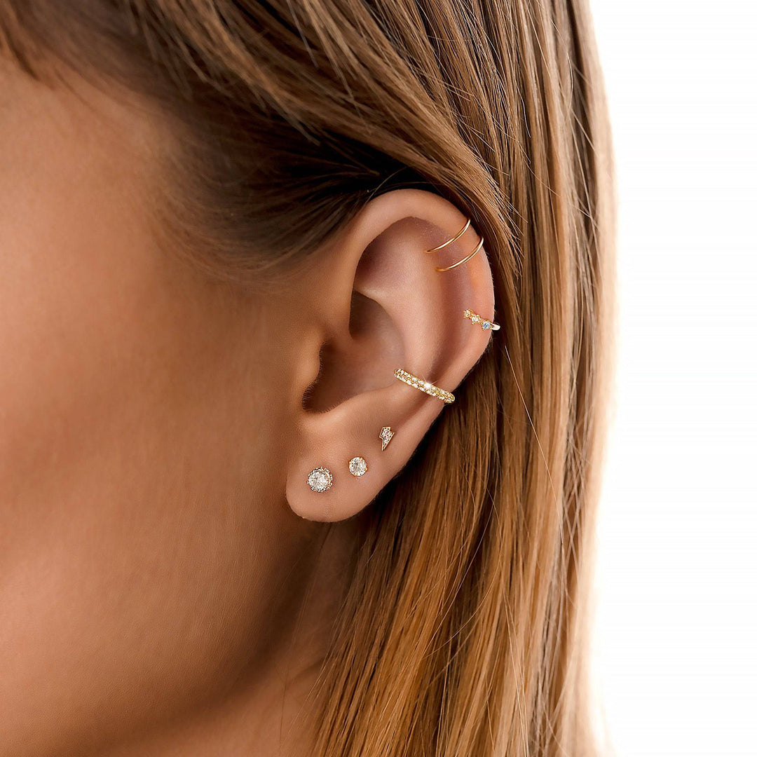 Stylish Crown Earrings - Elina-Gold-Nora Luxe