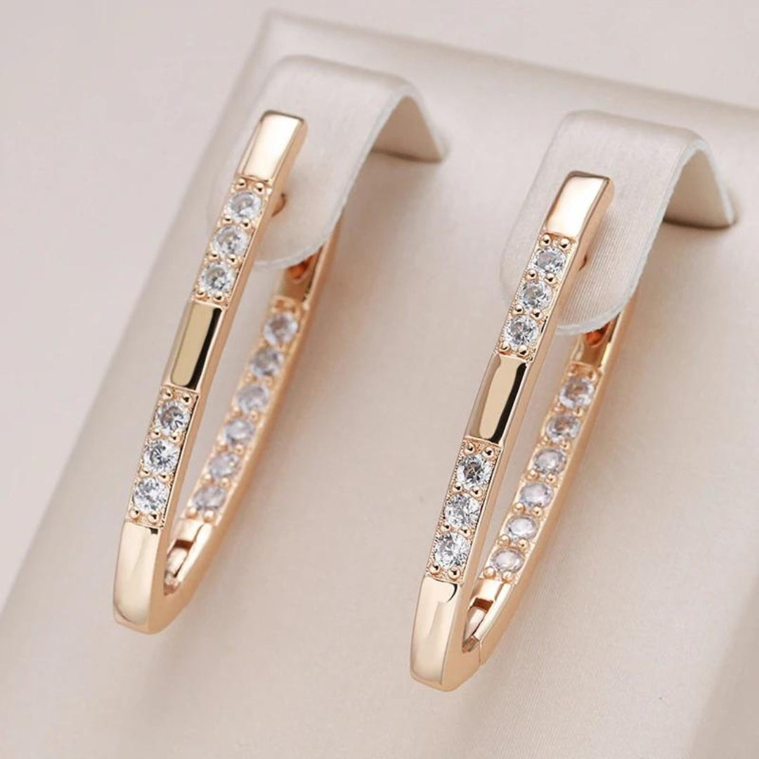Stylish Earrings with Zirconia - Aurélie-Gold-Nora Luxe