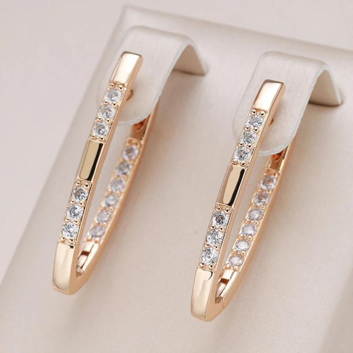 Stylish Earrings with Zirconia - Aurélie-Gold-Nora Luxe