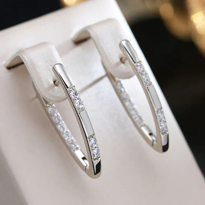 Stylish Earrings with Zirconia - Aurélie-Silver-Nora Luxe