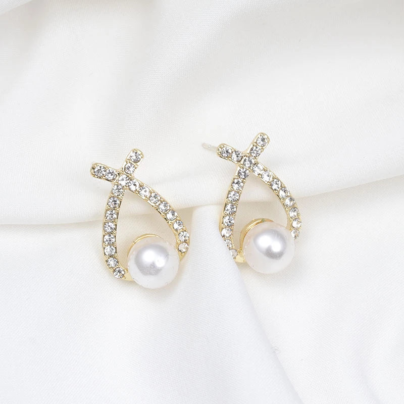 Stylish Glitter Pearl Earrings - Marie-Nora Luxe