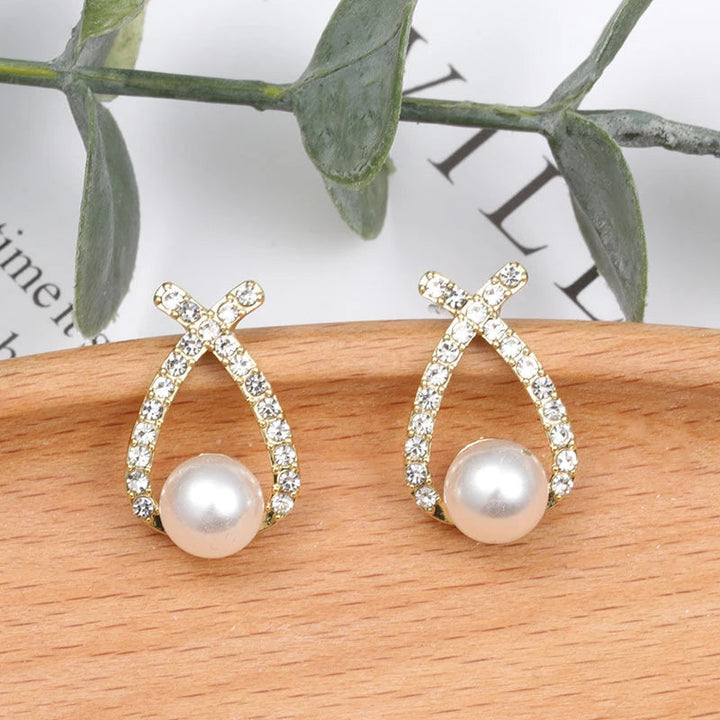 Stylish Glitter Pearl Earrings - Marie-Nora Luxe