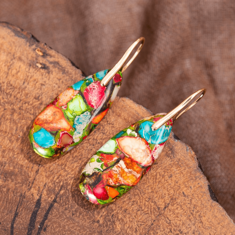 Stylish Jasper Drop Earrings - Levana-Nora Luxe