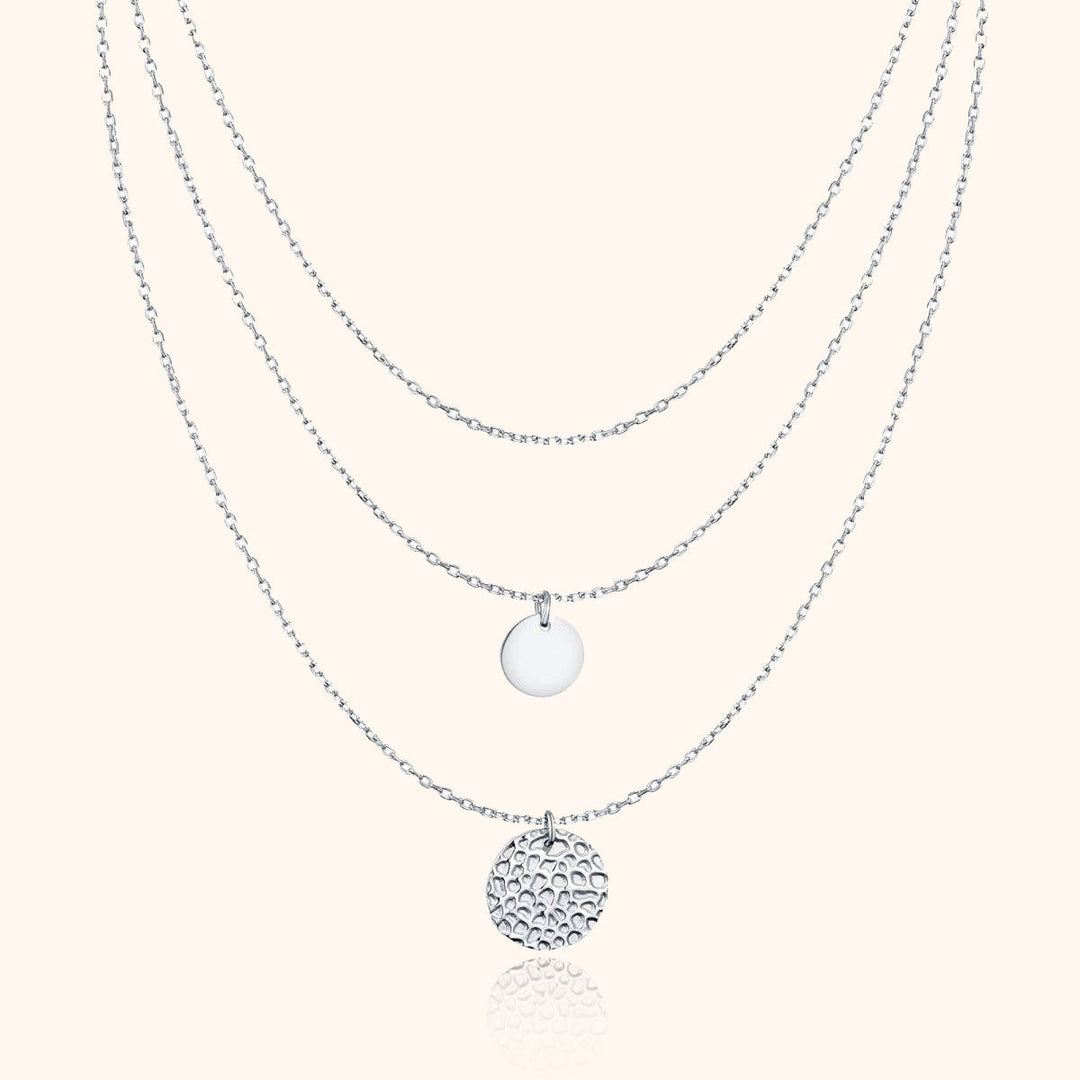 Stylish Layered Necklace - Aurora-Silver-Nora Luxe