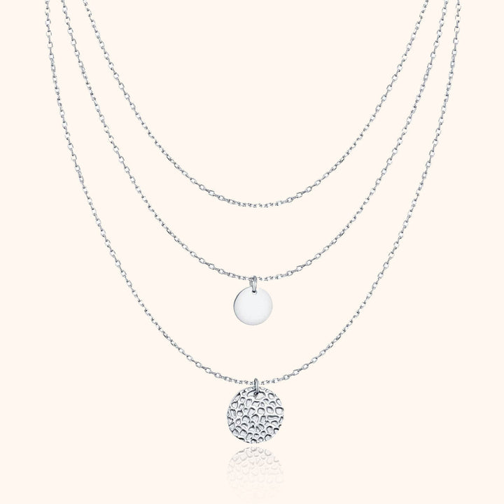 Stylish Layered Necklace - Aurora-Silver-Nora Luxe