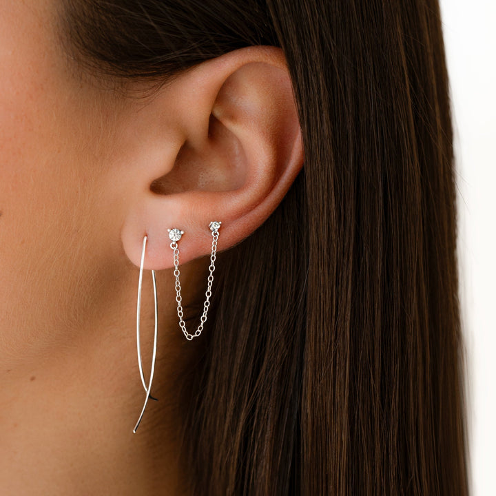 Stylish Minimalist Earrings - Lina-Silver-Nora Luxe