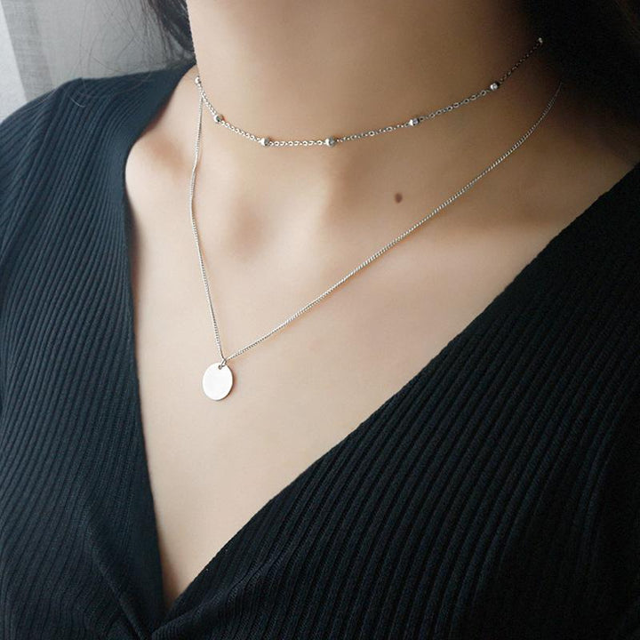 Stylish Multilayer Necklace - Lunisa-Silver-Nora Luxe