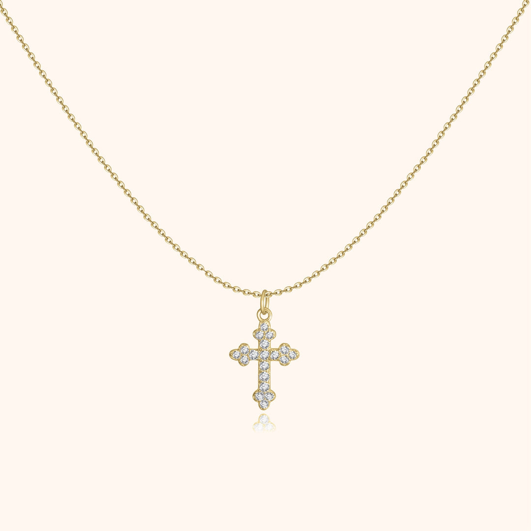 Stylish Necklace with Cross - Clémence-Gold-Nora Luxe