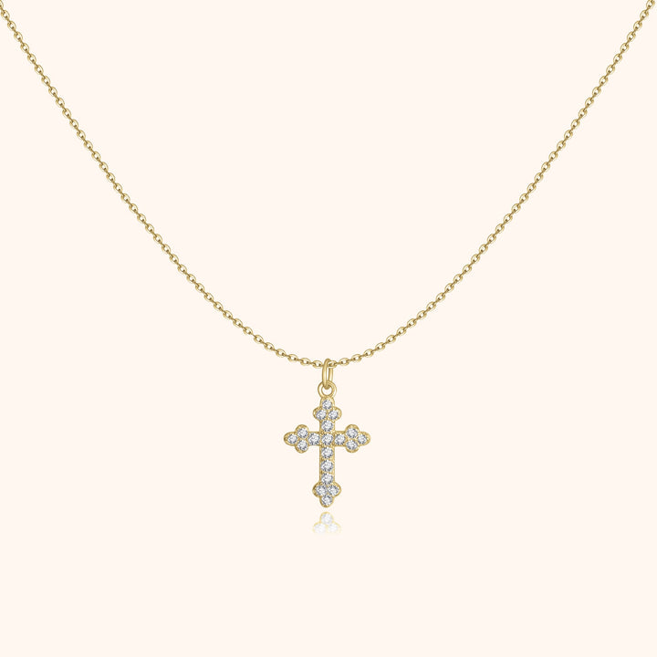 Stylish Necklace with Cross - Clémence-Gold-Nora Luxe