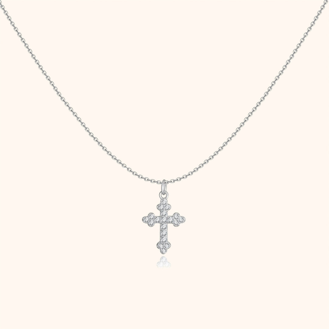 Stylish Necklace with Cross - Clémence-Silver-Nora Luxe