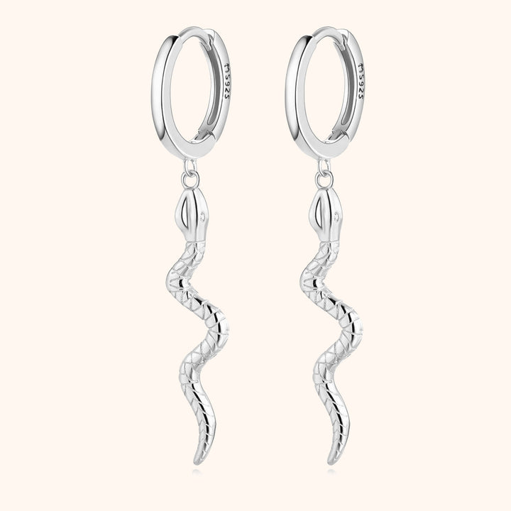Stylish Snake Earrings - Selene-Silver-Nora Luxe