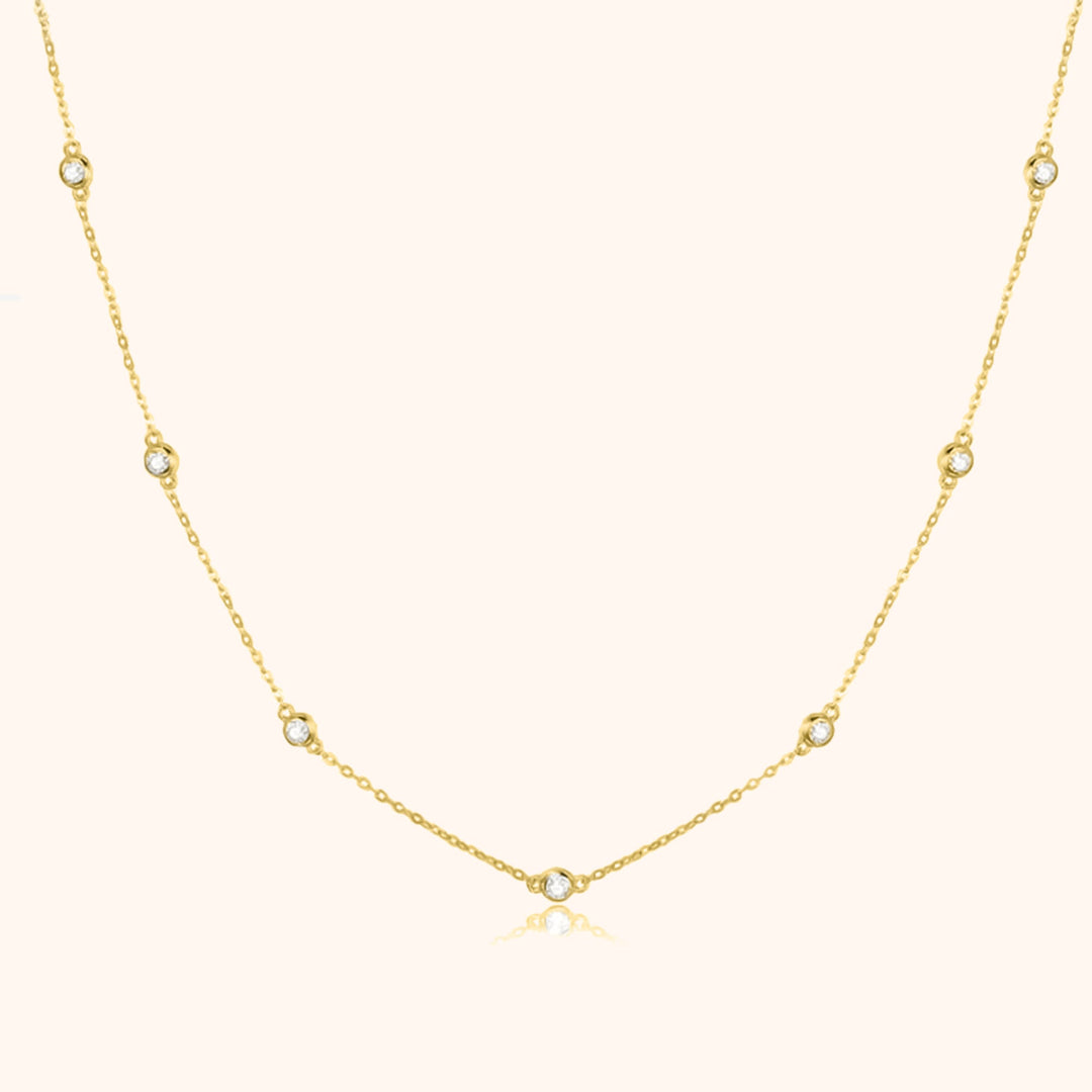 Stylish Zirconia Necklace - Elara-Gold-Nora Luxe