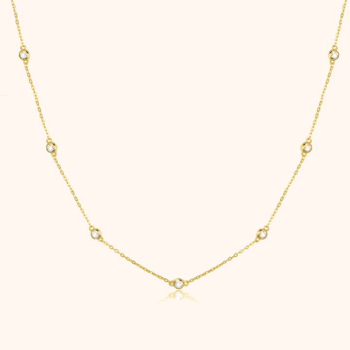 Stylish Zirconia Necklace - Elara-Gold-Nora Luxe