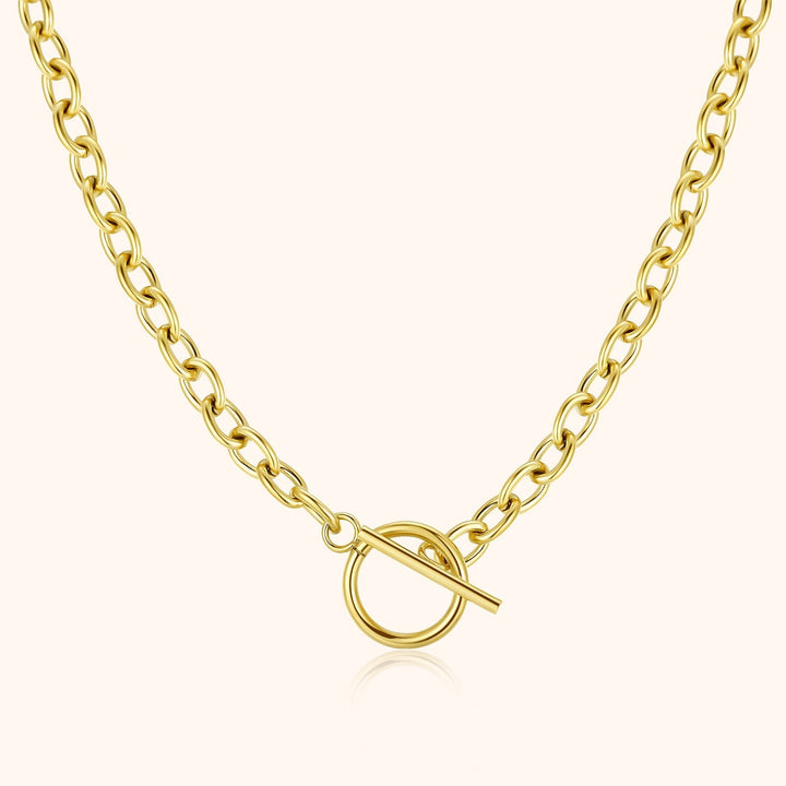 Subtle Necklace with Geometric Design - Noelia-Gold-Nora Luxe