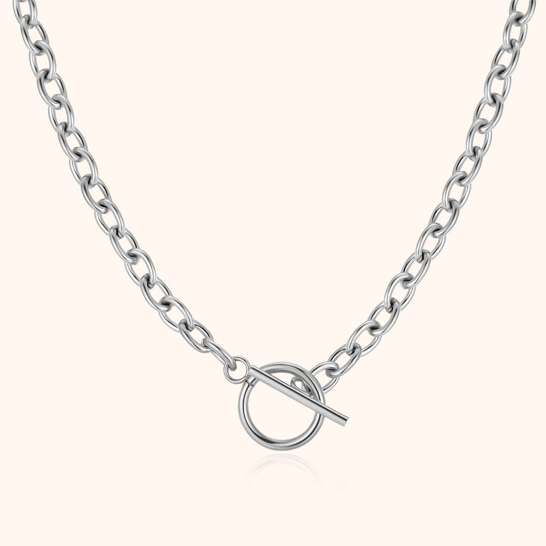 Subtle Necklace with Geometric Design - Noelia-Silver-Nora Luxe