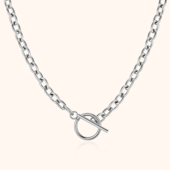 Subtle Necklace with Geometric Design - Noelia-Silver-Nora Luxe