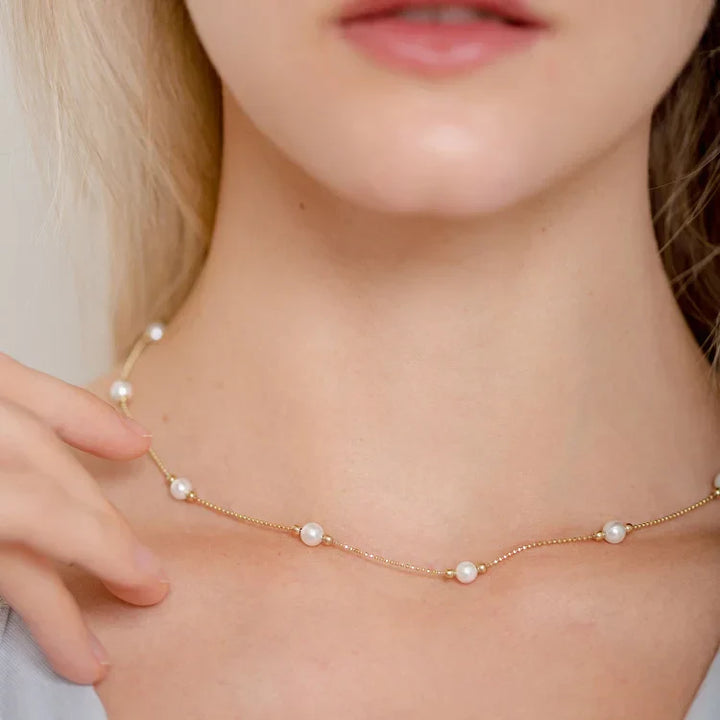 Timeless Golden Pearl Necklace - Serena-Nora Luxe